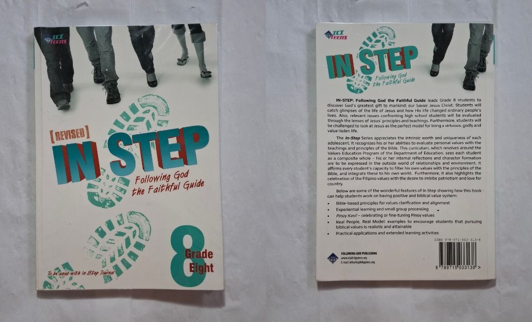 Grade 8 In Step Textbook (Category: Textbooks) located in Quezon City. Submitted by zharzabr (Listing ID 1460930348, Image 2). Description: - Not used - Good as new - Comes with Teacher’s Manual - Recommended for homeschooling students .