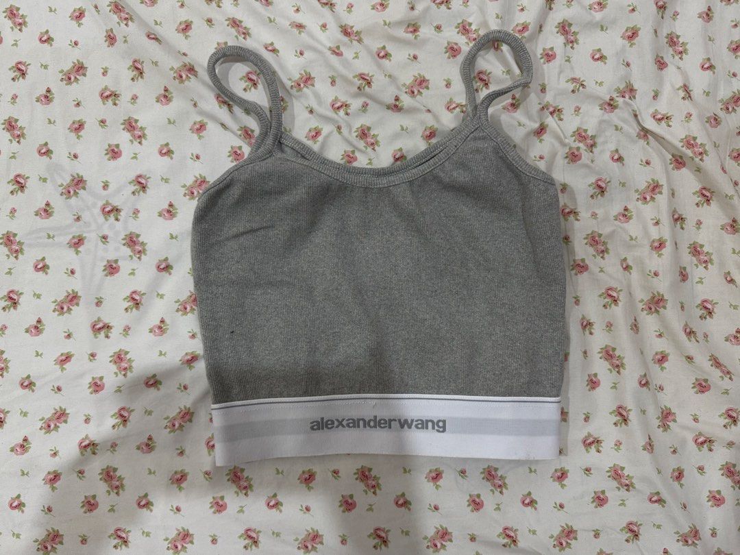 Grey Ribbed Crop Top (Category: Shirts) located in Paranaque City. Submitted by monduffcloset (Listing ID 1461046149, Image 1). Description: • PRICE IS NEGOTIABLE • lounge or sports wear (no padding) •true size small • rfs: Decluttering.