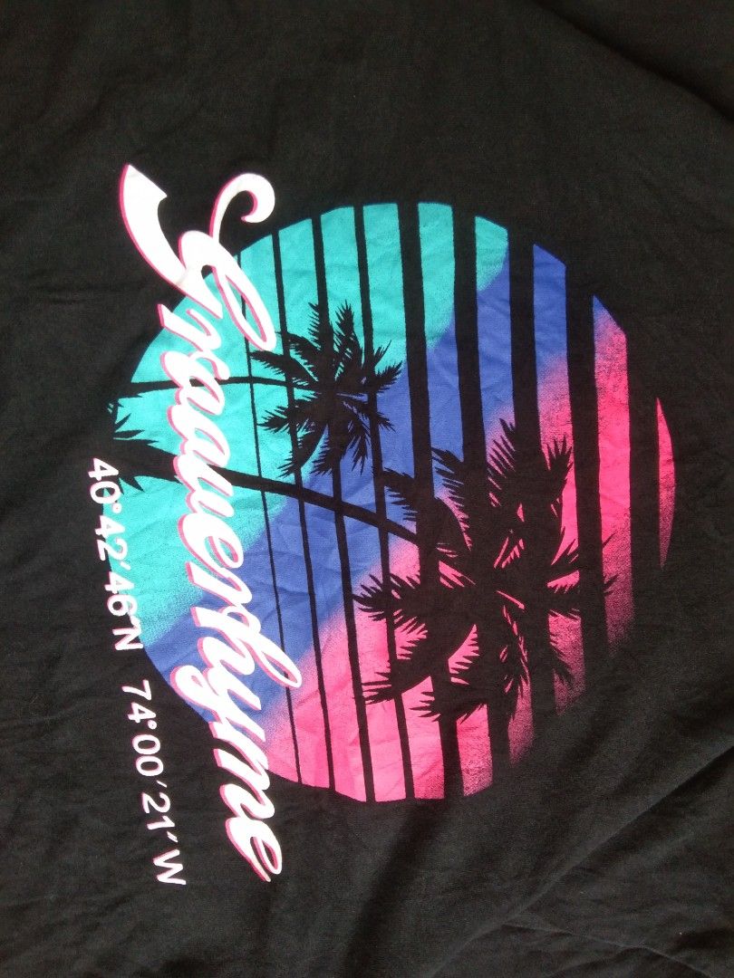 Grooverhyme black beach tee (Category: Tshirts & Polo Shirts ) located in Aloran. Submitted by ingsikthrifting (Listing ID 1460931037, Image 3). Description: Very excellent condition No issue just need wash Color rate 9.8/10 Width 20 Length 28.