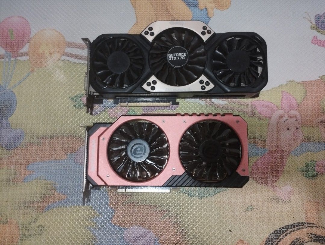 GTX 970 and GTX 770 (Category: Computer Parts) located in Manila. Submitted by luith (Listing ID 1461068962, Image 1). Description: SET ONLY NOT BY PIECE BOTH DEFECTIVE 770 JETSTREAM FRAGMENTS OCCASIONALLY (Last pic) FANS SPINNING WITH BOX AND EVERYTHING IN THE PICTURE 970 JETSTREAM FANS SPINNING NOT BOOTING NO ORIGINAL BOX AS IS, WILL NOT TEST AGAIN (DEFECTIVE) FOR PARTS OR COLLECTORS ITEM.