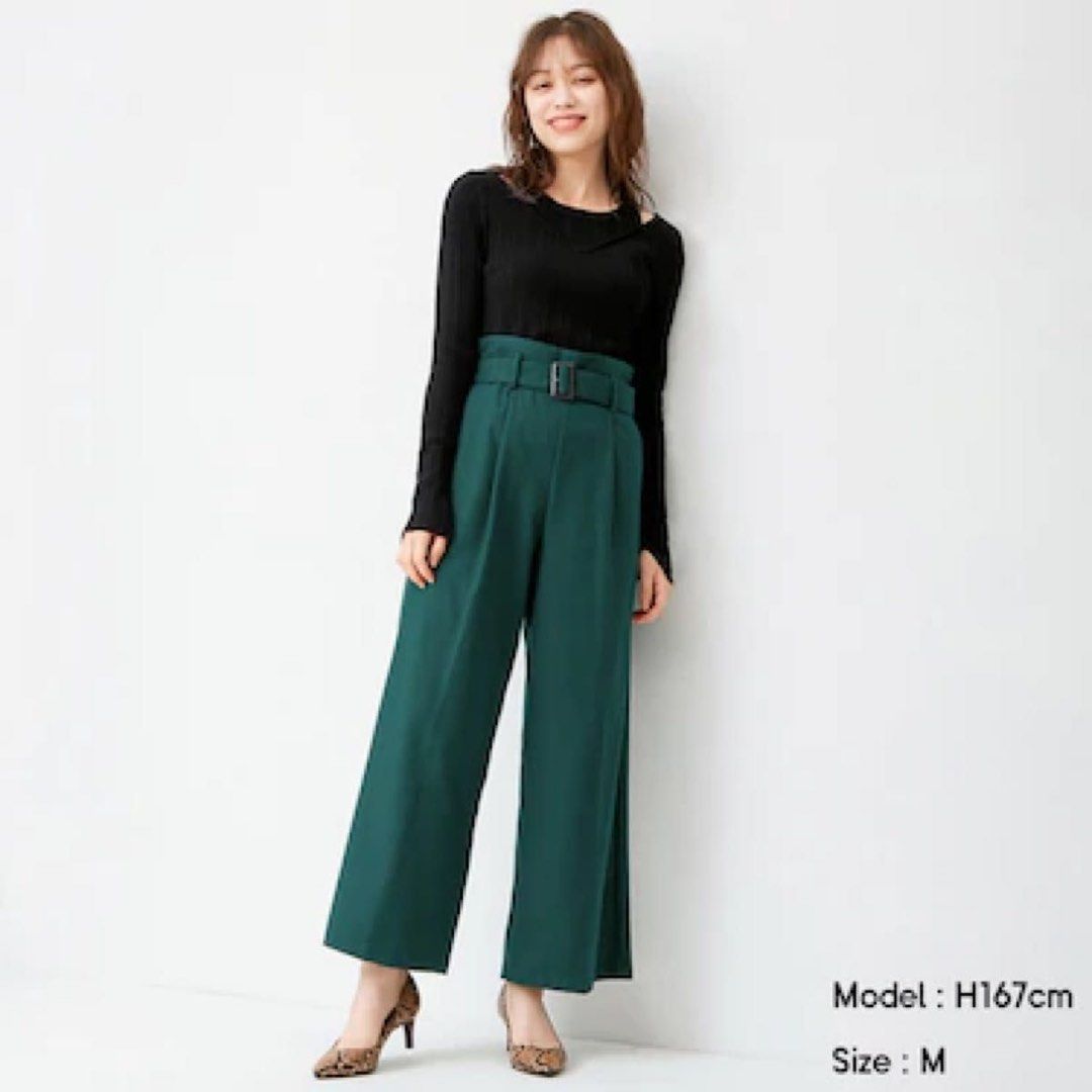 GU women belted wide pants (Category: Other Bottoms) located in Calamba. Submitted by melaicas (Listing ID 1461027773, Image 1). Description: Waist-30/32 inches Length-40 inches .