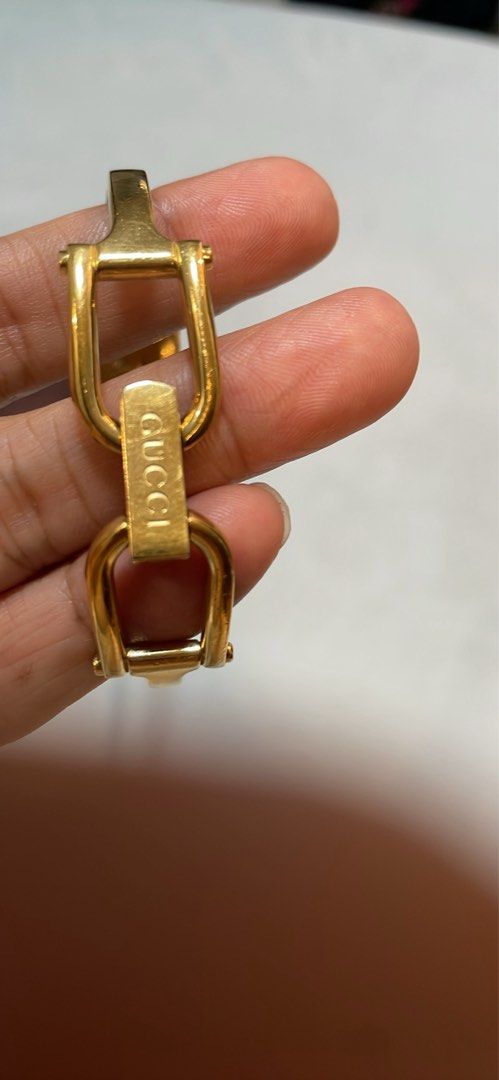 Gucci 1500L Gold Watch (Category: Luxury Watches) located in Rizal. Submitted by sanjane923 (Listing ID 1460922395, Image 2). Description: - Authentic Gucci 1500L Watch - Swiss Made - Stainless Steel - Rectangular Face with Cream Dial - Signature Gucci Horsebit Band Detail.