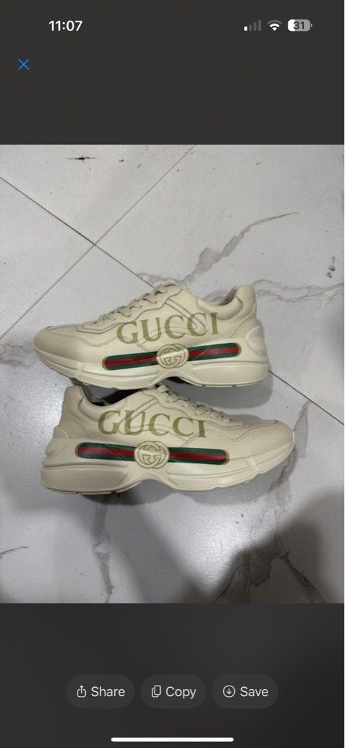 Gucci Ace Sneakers Beige Leather (Category: Sneakers) located in Bacolod City. Submitted by kitcarsonduff (Listing ID 1460983349, Image 1). Description: - Authentic Gucci Ace Sneakers - Color: Beige Leather with iconic Green and Red Stripe - Size: 8US, 25cm women, - Made in Italy.