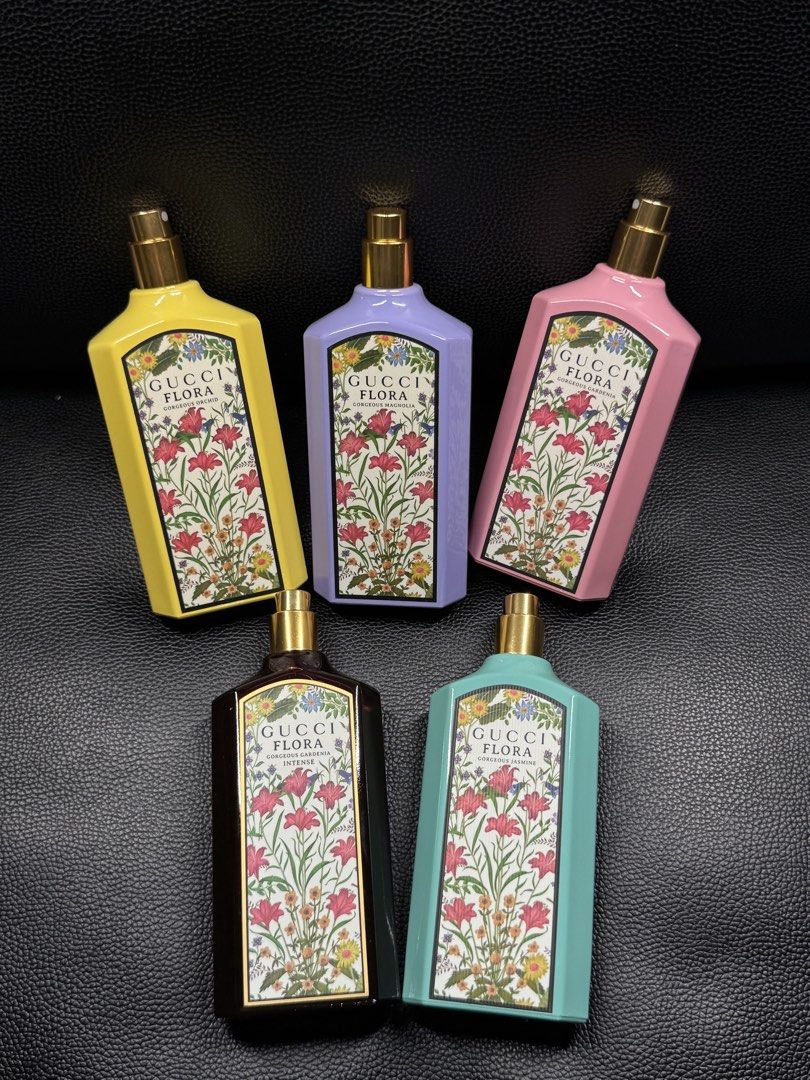 Gucci Flora (Category: Fragrance & Deodorants) located in Muntinlupa City. Submitted by kayecarranceja (Listing ID 1461113318, Image 2). Description: Gorgeous Gardenia Intense EDP - 100ml Gorgeous Orchid EDP - 100ml Gorgeous Jasmine EDP - 100ml Gorgeous Gardenia EDP - 100ml Gorgeous Magnolia EDP - 100ml 💯 Authentic, from 🇺🇸 Dm for inquiries 📩.