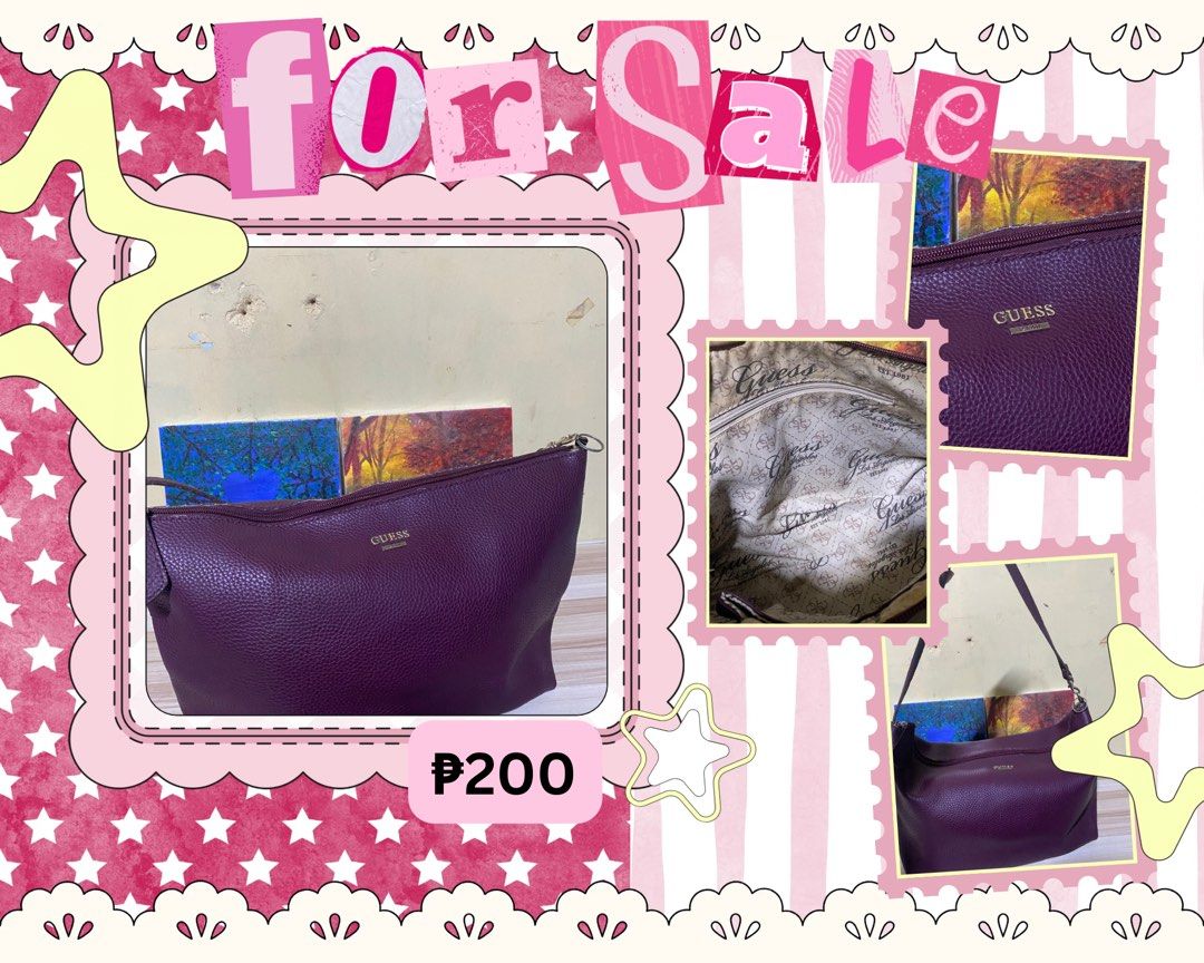 Guess Shoulder Bag (Category: Shoulder Bags) located in Marikina City. Submitted by busykurumi (Listing ID 1460967082, Image 1). Description: This is preloved RFS: need funds for school.