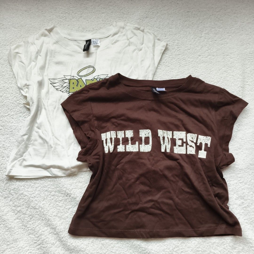h&m y2k tees (take both) (Category: Shirts) located in Mandaluyong City. Submitted by kiriko. (Listing ID 1460948745, Image 1). Description: both brand new. no tag since it was given to me as a gift MOP GCash, Maya MOD J&T, Lalamove .