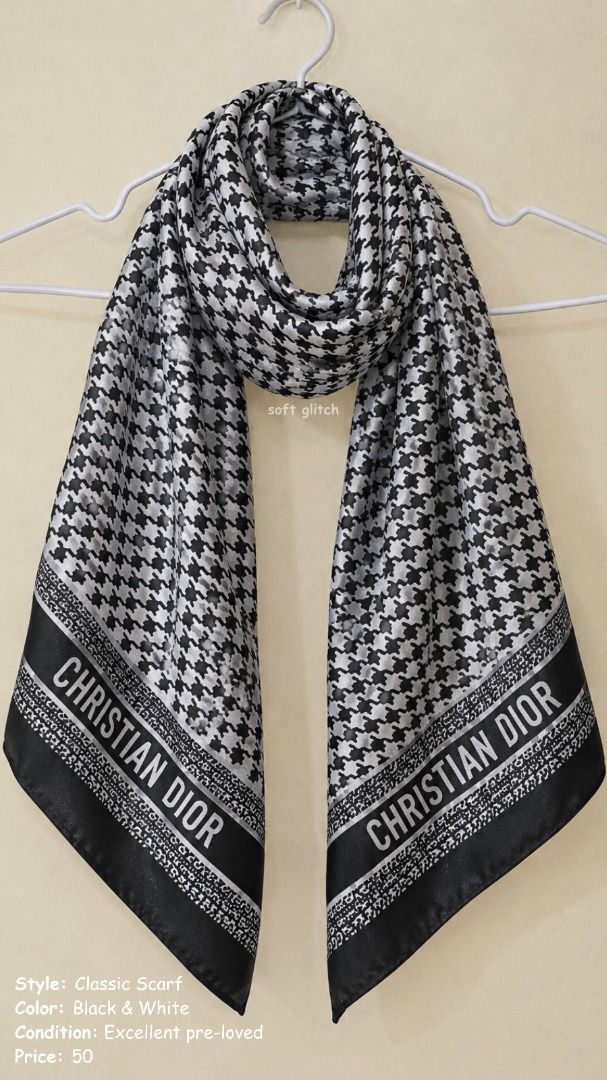 Houndstooth Classic Scarf (Category: Scarves) located in Pasay City. Submitted by azestoreph (Listing ID 1460989453, Image 1). Description: Features: Lightweight and versatile; can be styled around the neck, on a bag, or as a fashion accessory Perfect for: Everyday styling, Classic outfits, Vintage-inspired looks, Bag accessory, Gift idea.