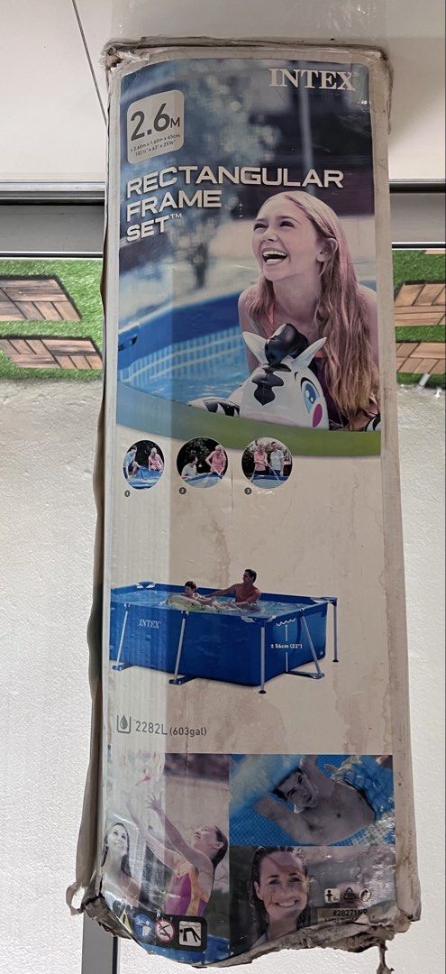 Intex Rectangular Frame Set Pool (Category: Water Sports) located in Shah Alam. Submitted by sandrak16 (Listing ID 1460946173, Image 3). Description: - Brand: Intex - Type: Rectangular Frame Set Pool - Durable and sturdy frame construction - Ideal for family and friends - Provides hours of refreshing fun - Easy to set up for quick enjoyment.