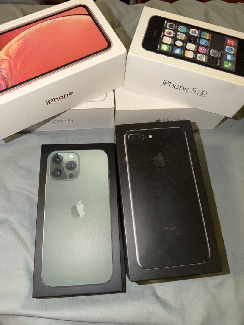 Iphone Boxes (Category: Everything Else) located in Singapore. Submitted by dd1100 (Listing ID 1461113620, Image 1). Description: iphone 6 Iphone 5s Iphone xr Iphone 13 pro max Iphone 7 plus Iphone 6 All these boxes take all $19.
