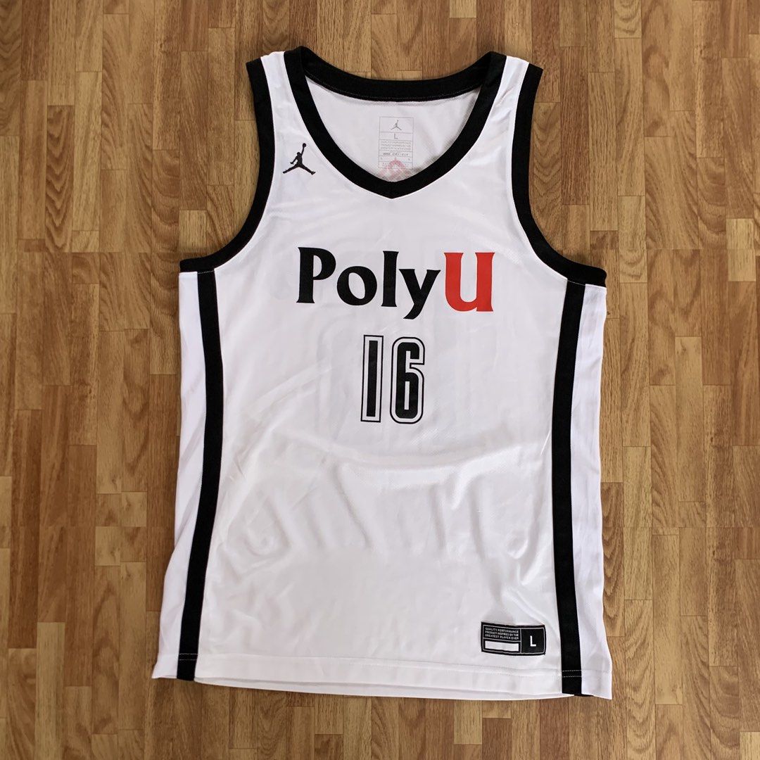 Jordan PolyU Basketball Jersey Size L White (Category: Activewear) located in Cebu City. Submitted by zen.lasonking (Listing ID 1460952883, Image 1). Description: - White PolyU basketball jersey - Features number 16 on front and back - Jordan brand with Dri-FIT technology - Made in China - Size: Large (L) - Ideal for collectors or fans 19/27.