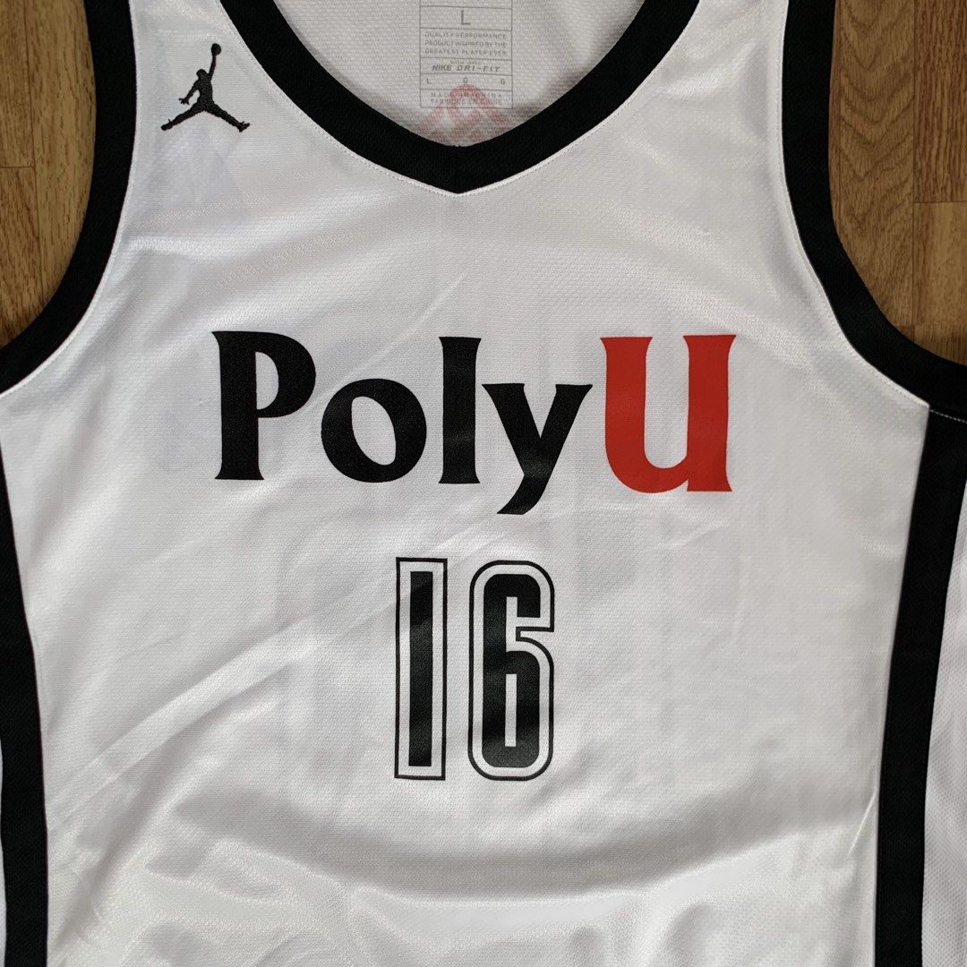 Jordan PolyU Basketball Jersey Size L White (Category: Activewear) located in Cebu City. Submitted by zen.lasonking (Listing ID 1460952883, Image 2). Description: - White PolyU basketball jersey - Features number 16 on front and back - Jordan brand with Dri-FIT technology - Made in China - Size: Large (L) - Ideal for collectors or fans 19/27.