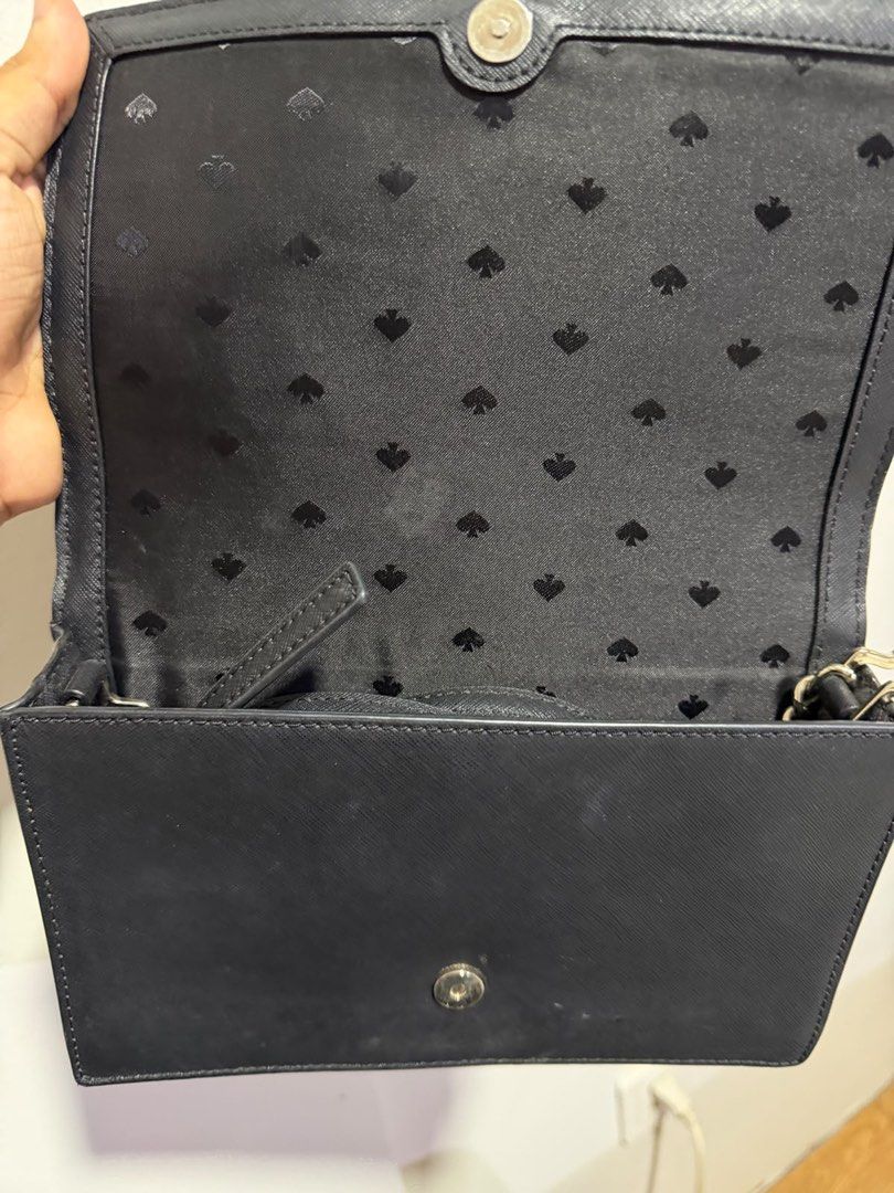 Kate Spade New York Black Leather bag (Category: Luxury Bags & Wallets) located in Paranaque City. Submitted by kaina1849240 (Listing ID 1461006129, Image 2). Description: - Authentic Kate Spade wallet in classic black. - Durable Saffiano leather exterior. - Signature Kate Spade spade lining inside. - Secure snap closure. - Multiple card slots and compartments for excellent organization..