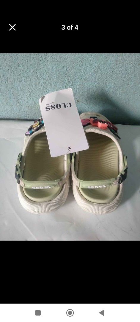 Kids' Sandals with Minecraft Charms (Category: Babies & Kids Fashion) located in Cavite. Submitted by jakeped86911 (Listing ID 1461054861, Image 3). Description: - Cute light-colored sandals for kids - Features fun Minecraft-themed charms - Easy slip-on and off design - Textured grip soles for safety - Ideal for casual wear - Comes in original packaging.