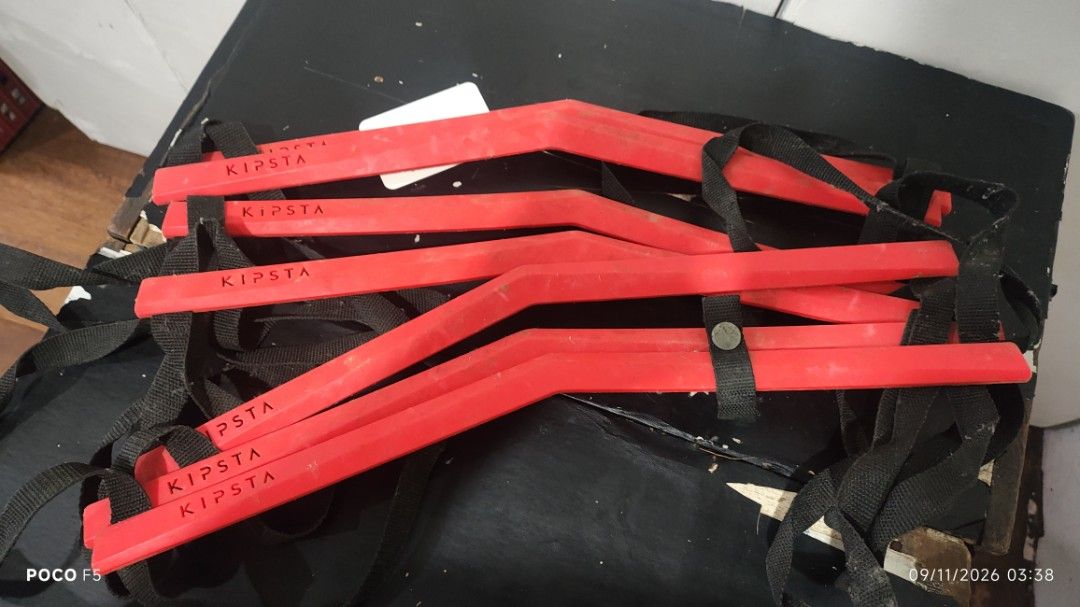 Kipsta Red Agility Training ladder (Category: Other Sports Equipment and Supplies) located in Quezon City. Submitted by ralphralph (Listing ID 1460984882, Image 2). Description: kipsta training ladder - Previously used for practice sessions - Still in decent condition for continued use.