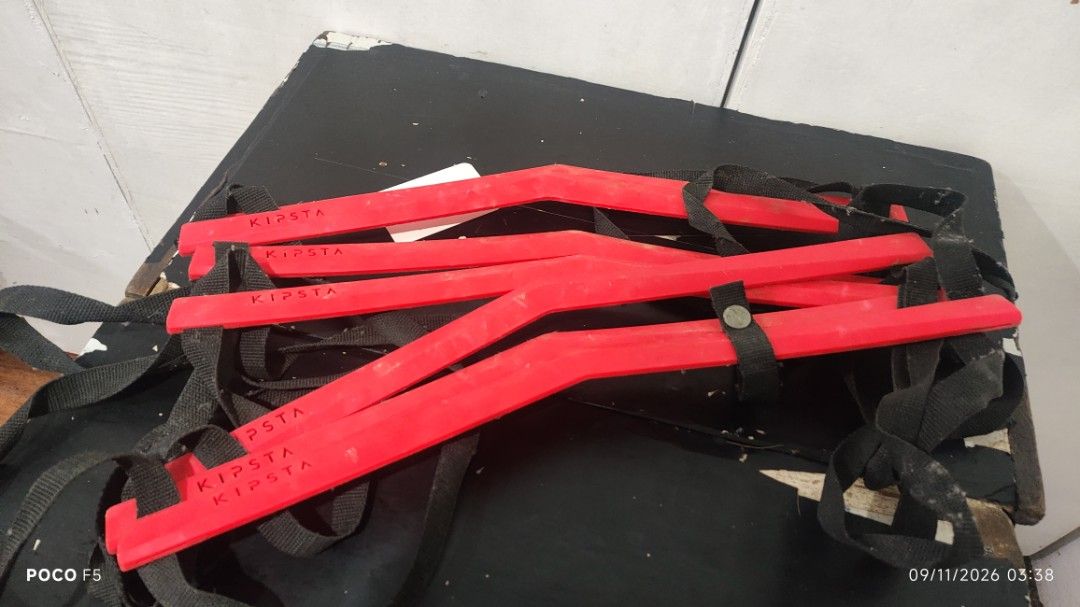 Kipsta Red Agility Training ladder (Category: Other Sports Equipment and Supplies) located in Quezon City. Submitted by ralphralph (Listing ID 1460984882, Image 3). Description: kipsta training ladder - Previously used for practice sessions - Still in decent condition for continued use.