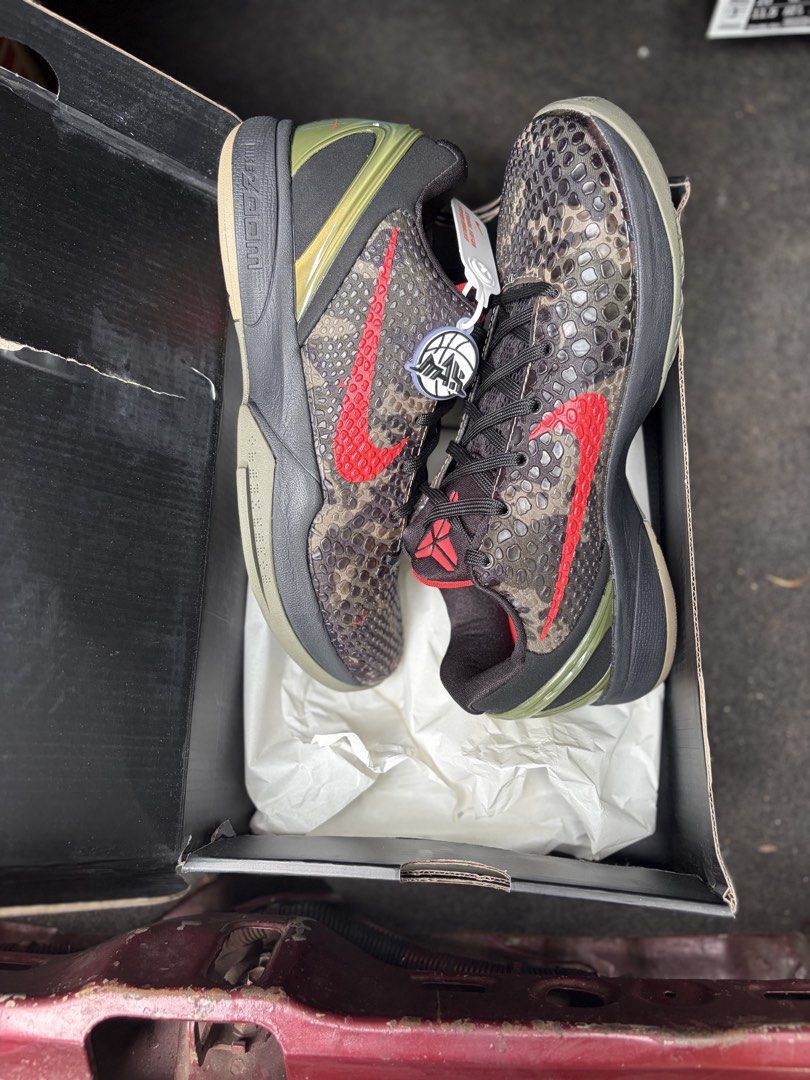 Kobe 6 “Italian Camo” (Category: Casual Shoes) located in Imus. Submitted by leesamuelmndz04 (Listing ID 1461030576, Image 2). Description: For Sale Kobe 6 “Italian Camo” Size US 8.5 | EUR 41 Max Batch 2,499.