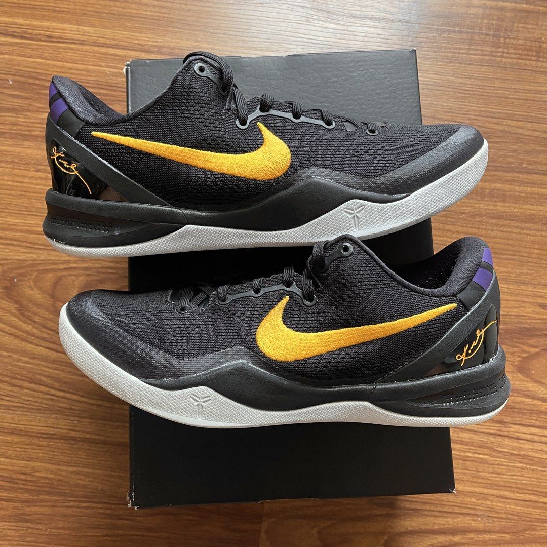 Kobe 8 Protro 'Away Lakers' (Category: Sneakers) located in Pasig City. Submitted by crewkicks.ph (Listing ID 1460994624, Image 2). Description: Kobe 8 Protro 'Away Lakers' Size 9 Used With box ₱ 5,998 ONLY! + 1.5k Trade Value ORTIGAS CENTER.