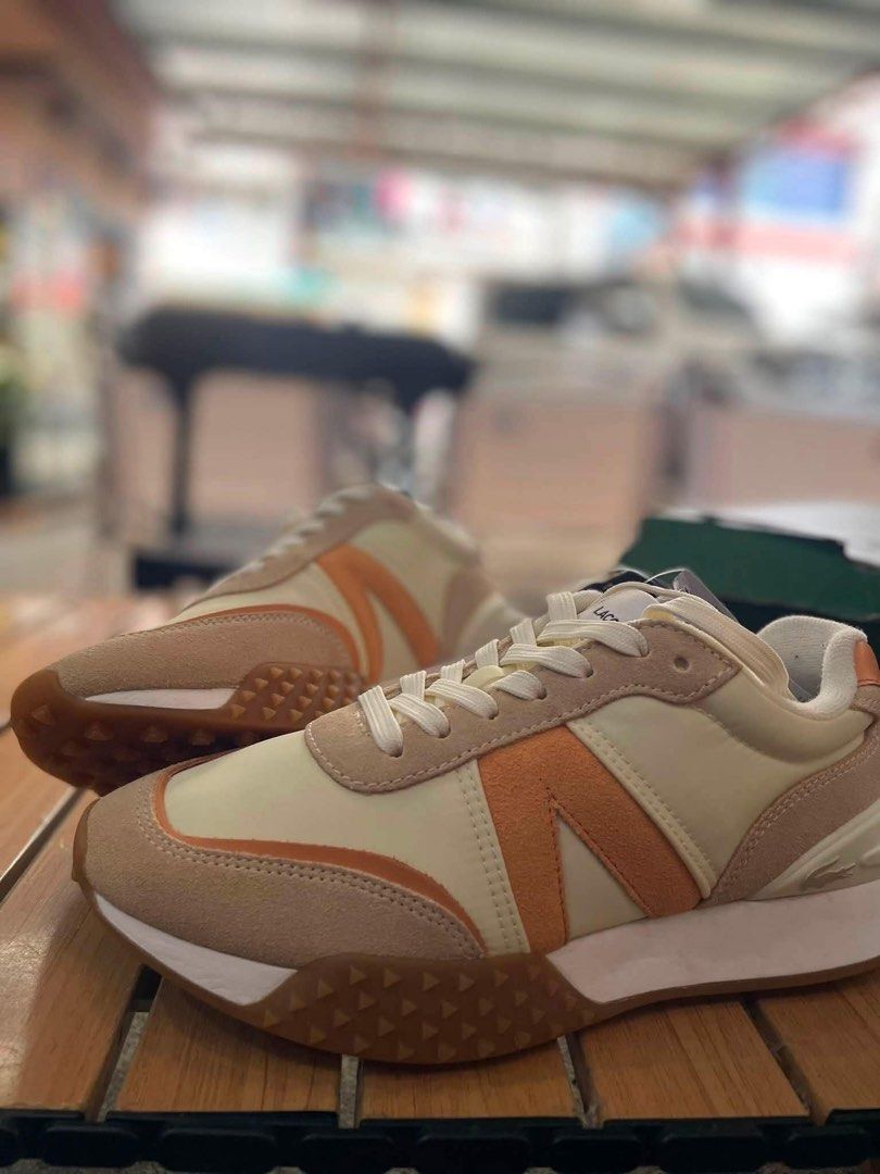 Lacoste Sneakers Cream Orange Size 240 (Category: Sneakers) located in La Trinidad. Submitted by kinleyky (Listing ID 1461047129, Image 1). Description: - Cream and orange Lacoste sneakers - Size 240 - Made in Vietnam - Super comfy and stylish - Great for casual wear - Original price: ₩149,000 - Selling because no longer needed.