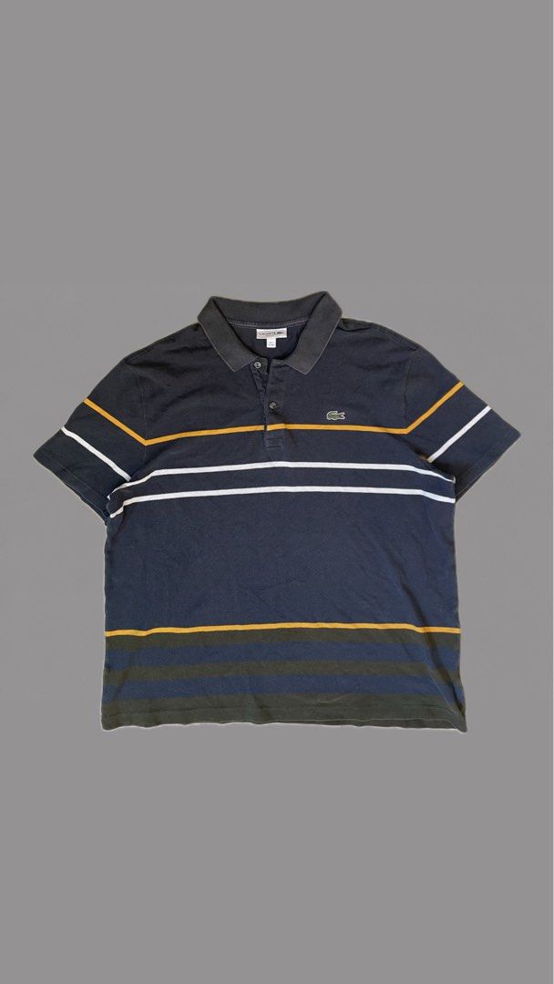 Lacoste Striped Polo Shirt (Category: Tshirts & Polo Shirts ) located in Zamboanga. Submitted by guthens (Listing ID 1461005362, Image 1). Description: Condition- excellent Issue- none Color rate- 9.5/10 Measurement- 24x28.
