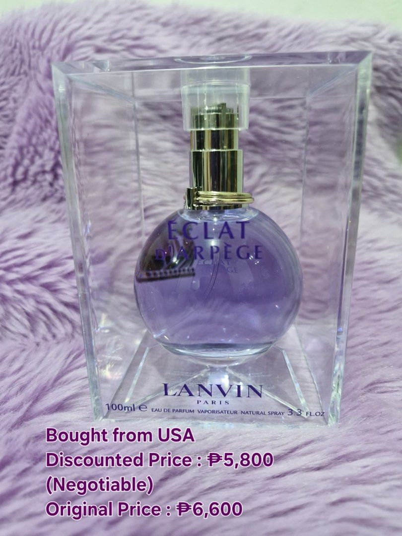 Lanvin Eclat 100ML (Category: Fragrance & Deodorants) located in Manila. Submitted by mikaiimouse (Listing ID 1460945965, Image 1). Description: EU DE PARFUM- Lanvin Eclat 100ML ☆BOUGHT IN USA ♡PRICE IS STILL NEGOTIABLE ☆ONLINE PAYMENT ¤ Delivery Via Lalamove or LBC shouldered by customer * Meet up - only for residents or near Malolos City, Bulacan.