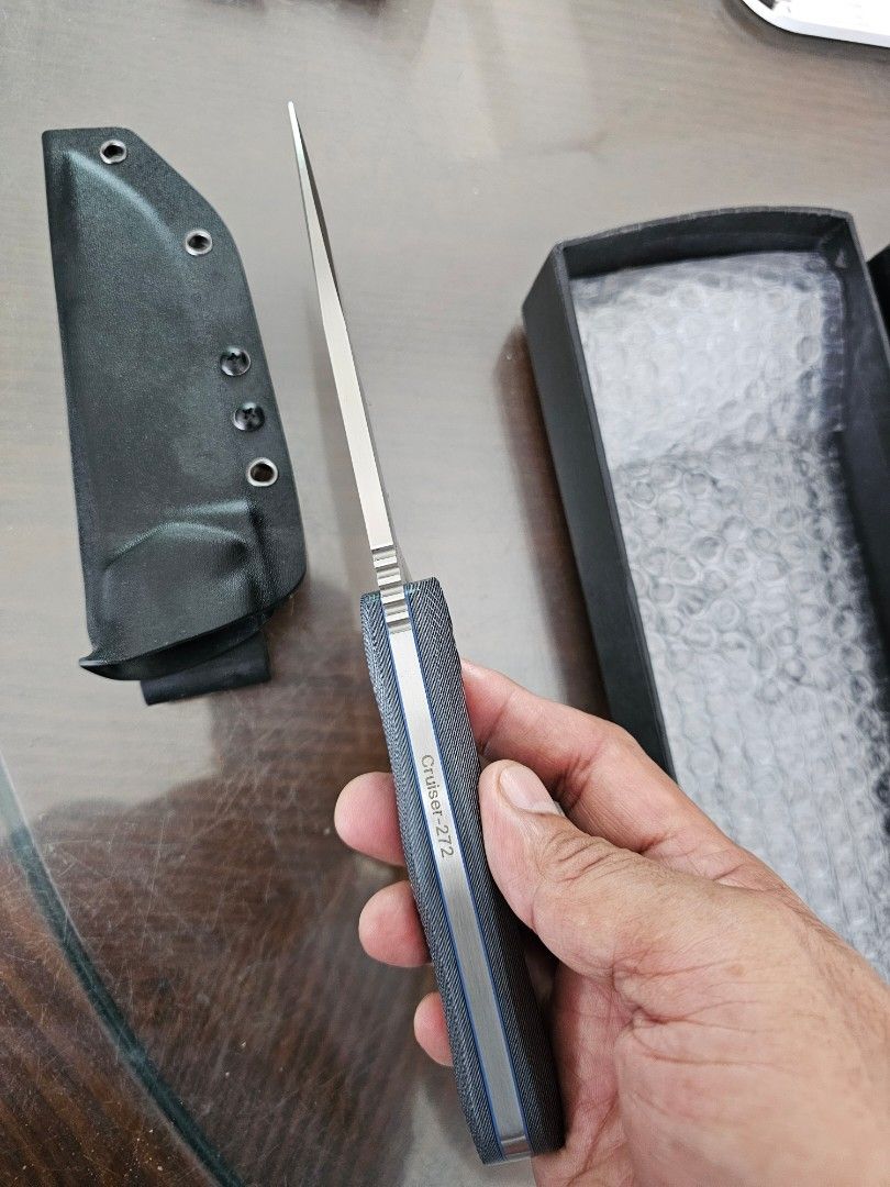 LENGREN Cruiser-272 Fixed Blade Knife with Sheath (Category: Knives & Chopping Boards) located in Tagbilaran City. Submitted by lugarpogi (Listing ID 1460930044, Image 3). Description: - LENGREN Cruiser-272 Fixed Blade Knife - Includes durable Kydex sheath - Razor-sharp blade, ready for action - Ergonomic handle for a secure grip - Original box included - Ideal for outdoor adventures, camping, survival, or as a collector's item.