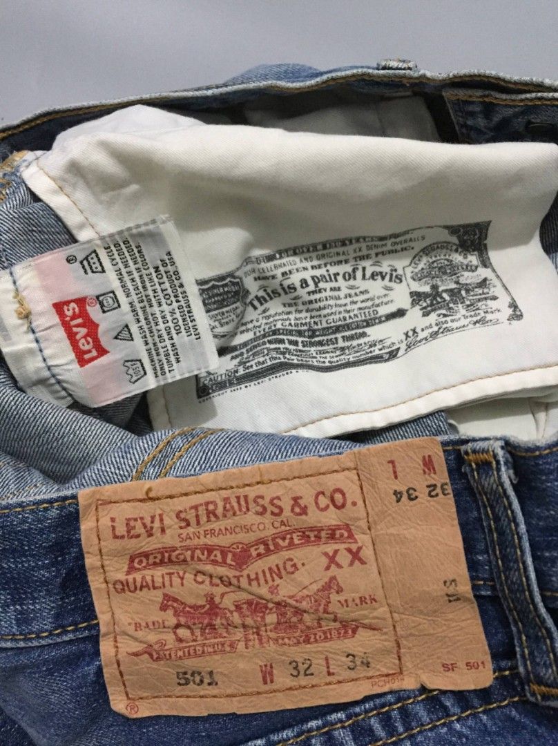 Levi's 502 Extended Patch (Category: Jeans) located in Balayan. Submitted by _wethrift (Listing ID 1460943175, Image 3). Description: Levi's 501 Extended Patch - size 32 - length 41.5 - leg hole 8.5 - excellent condition - color rate: 9.5/10 - no flaws MINE — 📩 + Shipping fee 📍 Balayan, Batangas.