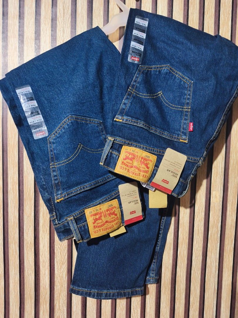 LEVIS 505 Regular Fit brand new 2 pcs available same size (Category: Jeans) located in Baguio. Submitted by baguiopinethrift (Listing ID 1461070999, Image 1). Description: New Levis 505 Regular fit Size: 31x32 Lenght: 42inches Price: 1500 each Loc: Baguio Open for Shipping PM Other details.