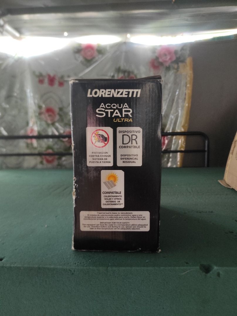 Lorenzetti Acqua Star Ultra Electronic Shower (Category: Bathroom & Kitchen Fixtures) located in Caloocan City. Submitted by jerry.coja14 (Listing ID 1460929328, Image 1). Description: - Lorenzetti Acqua Star Ultra Electronic Shower - Sleek Black and Chrome Finish - Powerful 220V, 6900W performance - Press Plus Technology for High Water Flow - Integrated Residual Current Circuit Breaker (RCCB) for Enhanced Safety - Compatible with Solar Heating S