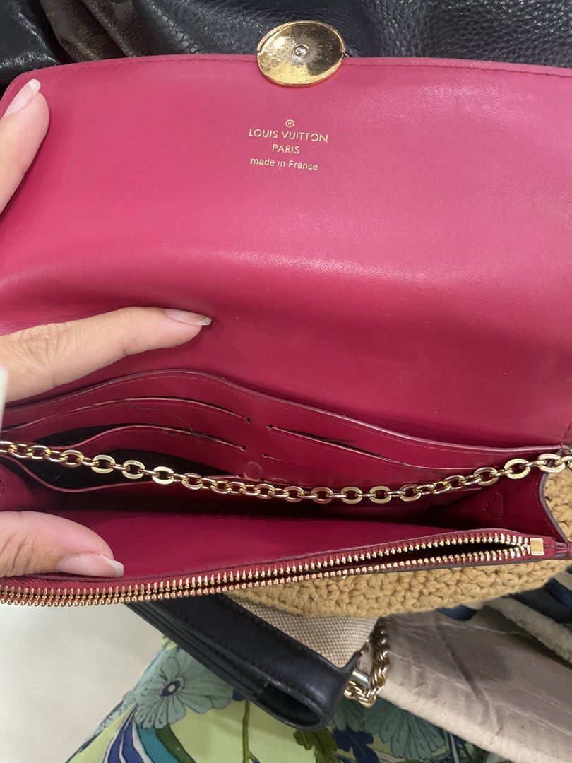 Louis Vuitton Monogram Wallet on Chain Fuchsia (Category: Luxury Bags & Wallets) located in Manila. Submitted by asianbellahadidd (Listing ID 1460999673, Image 2). Description: - Authentic Louis Vuitton Wallet on Chain - Classic Monogram Canvas - Vibrant Fuchsia Leather Trim & Interior - Gold Chain Strap - Multiple Card Slots - Interior Zippered Compartment - Front Pocket with Snap Closure - Made in France.