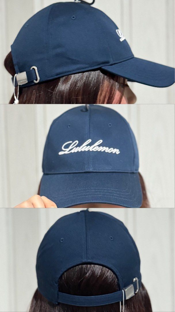 Lululemon Navy Blue & Mustard Yellow Baseball Cap (Category: Caps & Hats) located in Bulacan. Submitted by jodayyyyyy (Listing ID 1461094472, Image 2). Description: - Classic Lululemon cap - Navy blue body with mustard yellow brim - Adjustable strap for a custom fit - Embroidered Lululemon logo on the front - Ideal for everyday wear and workouts.