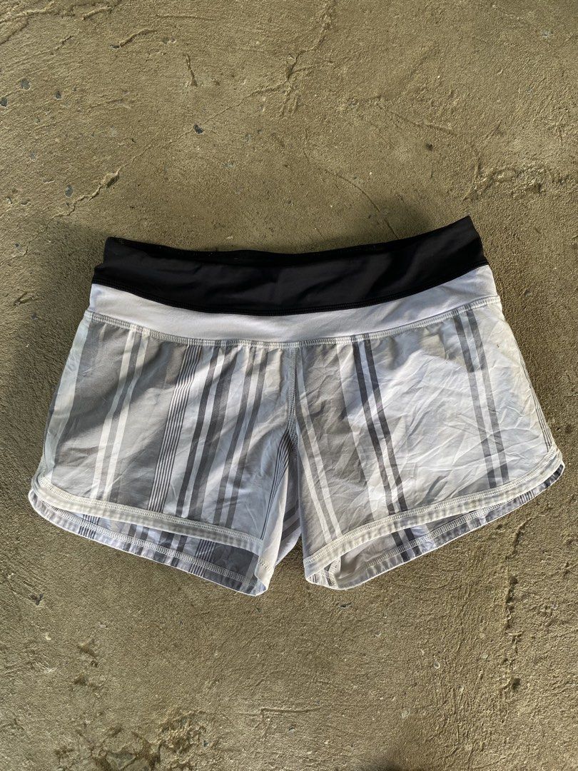 Lululemon Running Shorts Grey White Plaid (Category: Activewear) located in Sinait. Submitted by rinzuthrift (Listing ID 1460937026, Image 2). Description: - Lululemon running shorts - Grey and white plaid pattern - Black waistband with zippered pocket - Lightweight material - Perfect for workouts or casual wear - Comfortable fit.