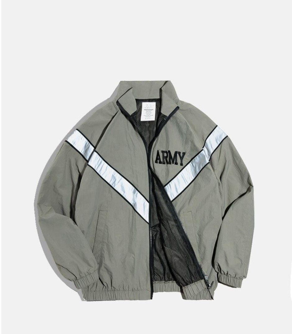 Maden US Army IPFU Jacket (Category: Coats, Jackets and Outerwear) located in San Mateo. Submitted by 3hourz (Listing ID 1461031268, Image 1). Description: Reflective Coating Elastic Hem & Cuffs Size XL on Tag Length: 29 in Bust: 62 in Hem: 27 in Sleeve Length: 34 in Cuff Width: 4 in.