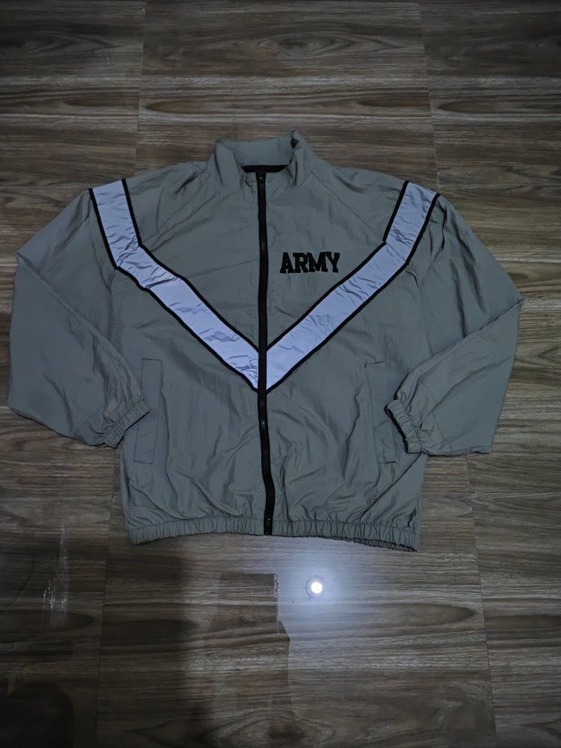 Maden US Army IPFU Jacket (Category: Coats, Jackets and Outerwear) located in San Mateo. Submitted by 3hourz (Listing ID 1461031268, Image 2). Description: Reflective Coating Elastic Hem & Cuffs Size XL on Tag Length: 29 in Bust: 62 in Hem: 27 in Sleeve Length: 34 in Cuff Width: 4 in.
