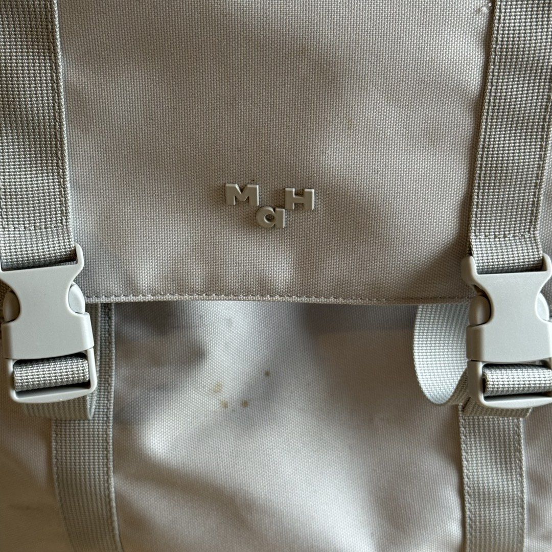 MaH Backpack (Category: Backpacks) located in Santa Rosa. Submitted by ceyllective (Listing ID 1461017028, Image 2). Description: There are visible spots/stains from storage/use, particularly on the front area, as shown in the photos. These may be removable with proper cleaning, but I am selling the bag as-is and uncleaned. Please see all photos and zoom in on the close-up shots before purchasing. RFS: Decluttering / no longer used..