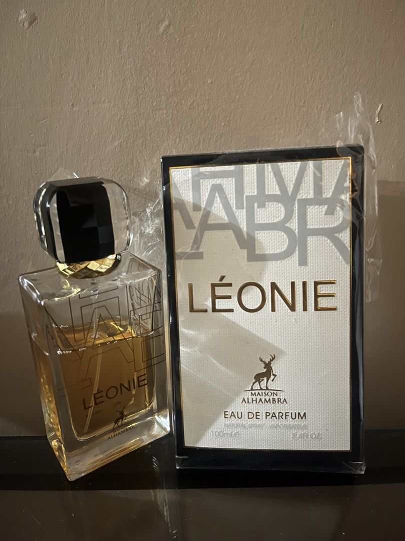 Maison Alhambra Leonie Eau de Parfum 100ml (Category: Fragrance & Deodorants) located in Marikina City. Submitted by brightfish.f4dd75 (Listing ID 1460987311, Image 2). Description: - Maison Alhambra Leonie Eau de Parfum - 55 / 100ml - Warm amber fragrance - Includes original box - Ideal for gifting or personal collection - got it for ₱1900.