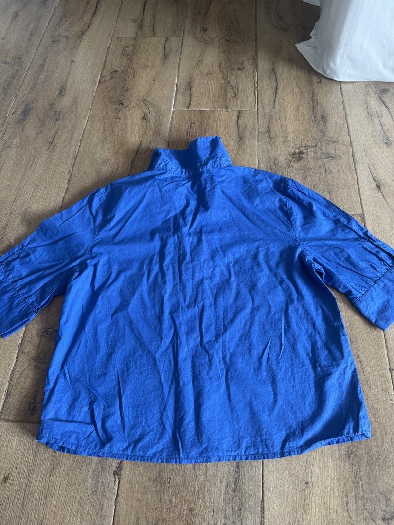 Mango Collared Top (Category: Others Tops) located in Tagaytay City. Submitted by prelovedbytmj (Listing ID 1460987400, Image 1). Description: Mango Collared Blouse. Color Royal Blue. Size Small. Soft Rayon material. Good condition.