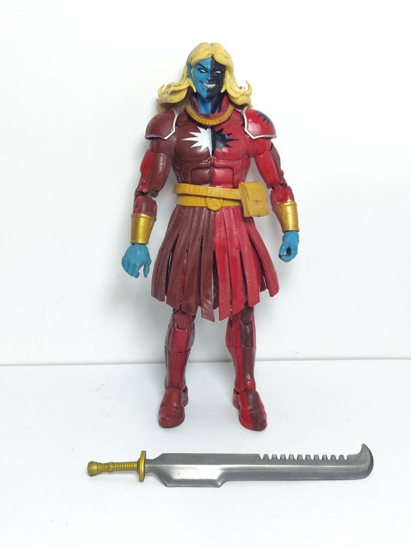 Marvel Legends Malekith (Category: Figurines & Statues) located in Abucay. Submitted by lxtoyverse (Listing ID 1461102479, Image 1). Description: - Marvel Legends action figure - Unique two-tone face: one side blue, one side black - Red and brown outfit with striking gold accents - Includes a cool silver sword accessory - A must-have for any serious collector!.