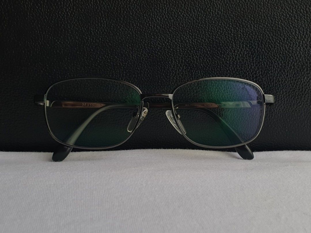 Massimo Pure Titanium Eyeglass Frame (Category: Sunglasses & Eyewear) located in Quezon City. Submitted by WasalakTwo (Listing ID 1461035877, Image 1). Description: Bought in Japan Durable and high quality Excellent condition Clean and presentable Lens are graded, but replaceable Open for delivery nationwide Front Width 13.5cm Front Height 3.9cm.