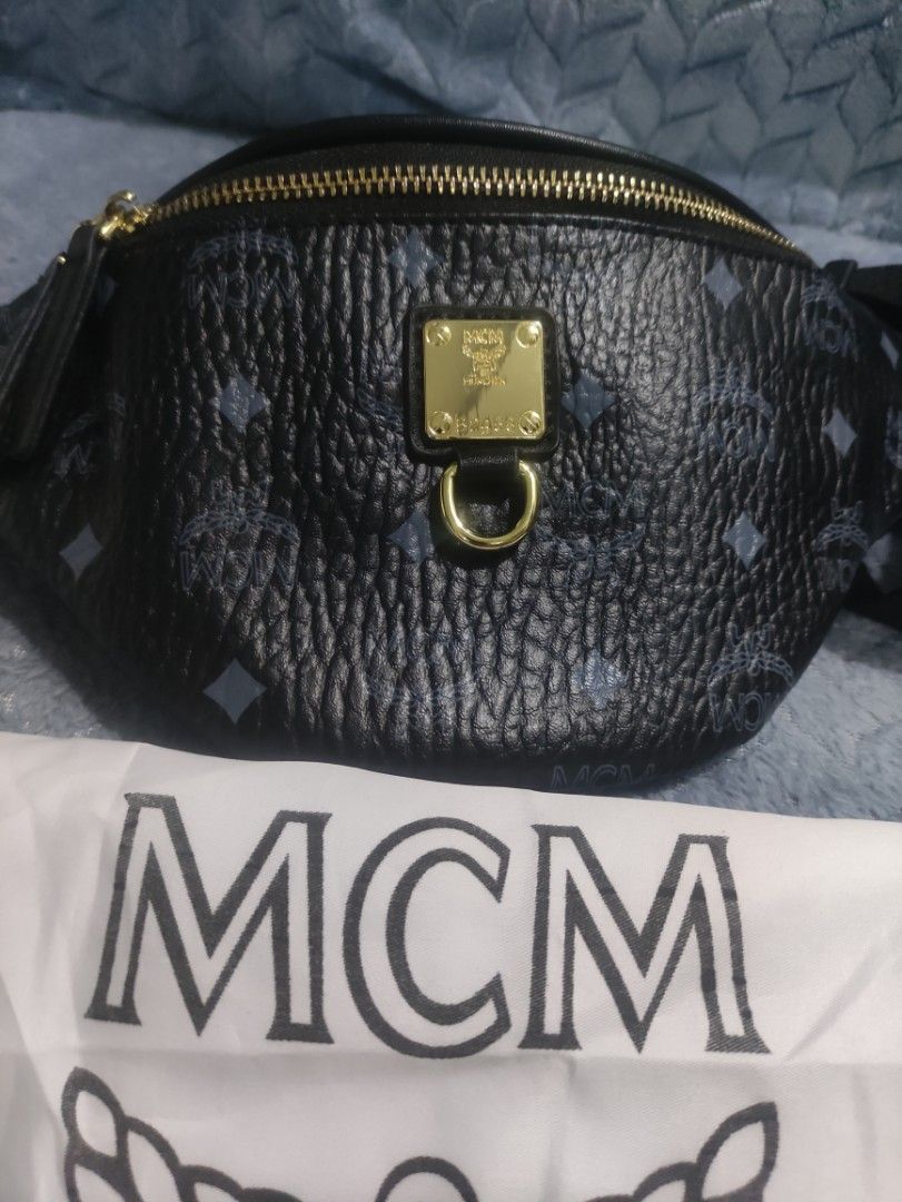 MCM Monogram Belt Bag Black Gold Hardware (Category: Luxury Bags & Wallets) located in Cainta. Submitted by kluxurychoices (Listing ID 1461042074, Image 2). Description: MCM Beltbag very pretty in actual with dustbag .