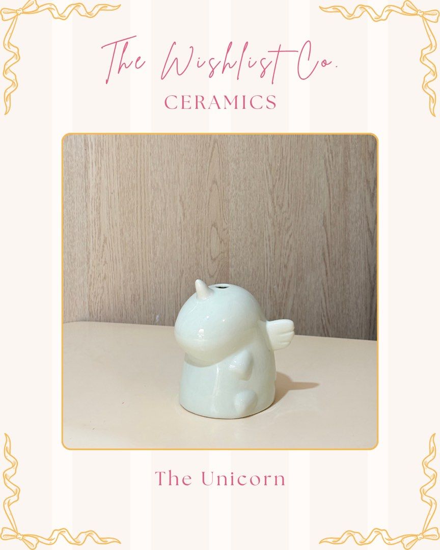Medium Unicorn Ceramic Home Decor (Category: Other Home Decor) located in Quezon City. Submitted by jamzx_17 (Listing ID 1461089271, Image 1). Description: ♡ Size: Medium PLEASE NOTE 🫧 This ceramic is larger in person than they may appear in photos! .