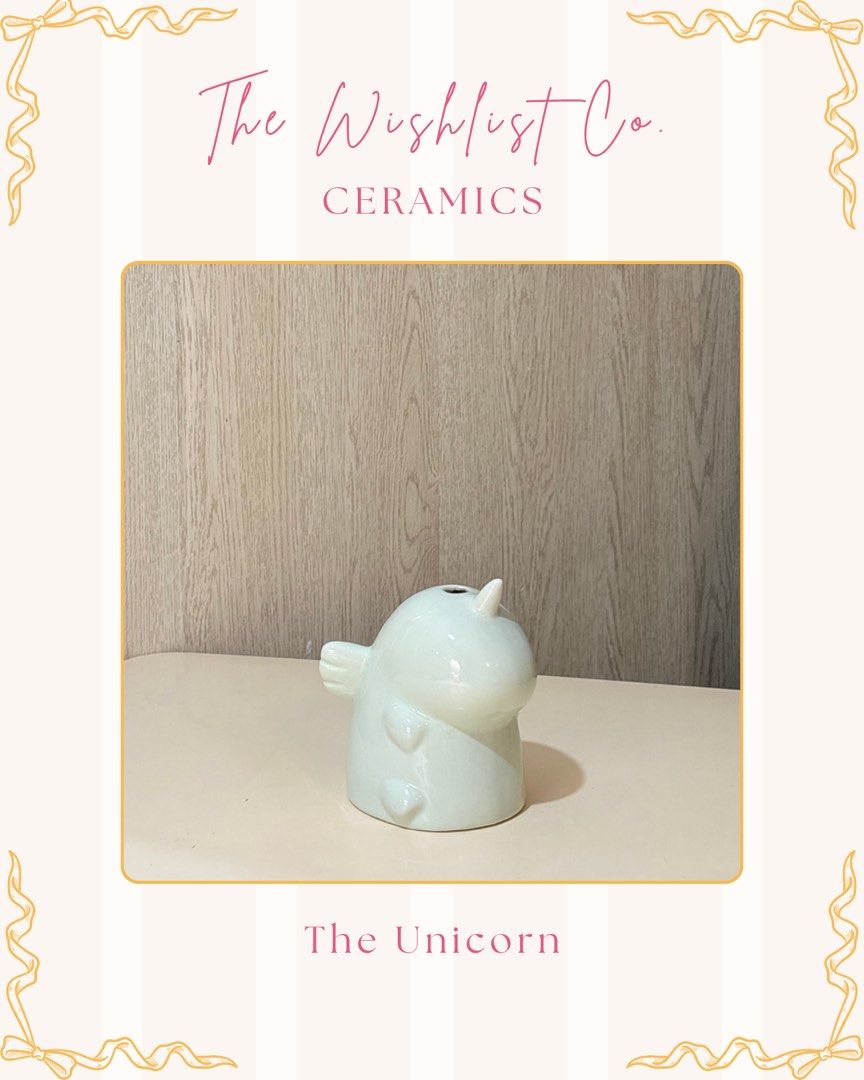 Medium Unicorn Ceramic Home Decor (Category: Other Home Decor) located in Quezon City. Submitted by jamzx_17 (Listing ID 1461089271, Image 2). Description: ♡ Size: Medium PLEASE NOTE 🫧 This ceramic is larger in person than they may appear in photos! .