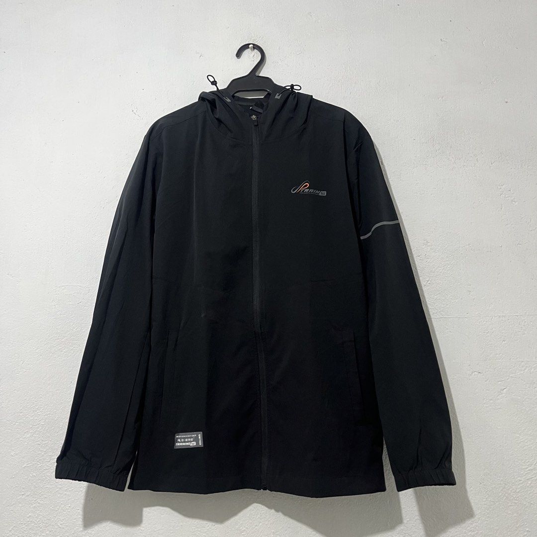 Men's Black Jacket with Hood [Xl] (Category: Coats, Jackets and Outerwear) located in Quezon City. Submitted by jpsstore (Listing ID 1461026054, Image 1). Description: Size: XL Width: 23" Length: 28" Sleeve: 25" No issue MOP: Gcash SHIPPING: J&t | Lalamove.