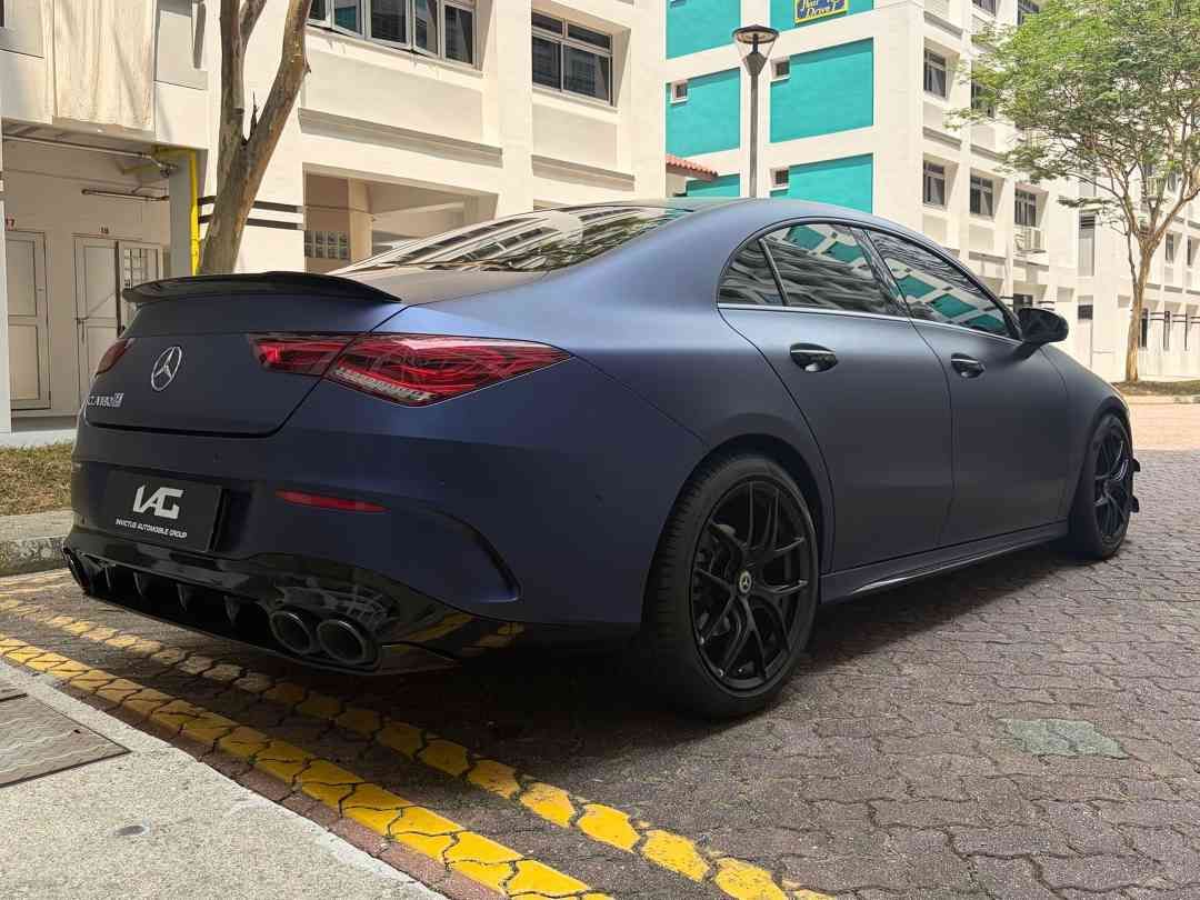 Mercedes-Benz CLA-Class Coupe CLA180 Progressive (A) (Category: Used Cars) located in Singapore. Submitted by invictusautomobilegroup (Listing ID 1460988063, Image 3). Description: ⚡️LOWEST DEPRECIATION IN MARKET ⚡️ ⚡️PRICED TO SELL ⚡️ ⚡️$0 Downpayment Available! ⚡️ 🚗 Model : Mercedes-CLA180 Progressive 🗓️ Registration : Nov 2022 💵 Interest rate : Bank Loan fr 2.28%, In House Full loan fr 2.98% 🌟 Tastefully Done Up With CLA45 Body Kit 🌟 Wrap