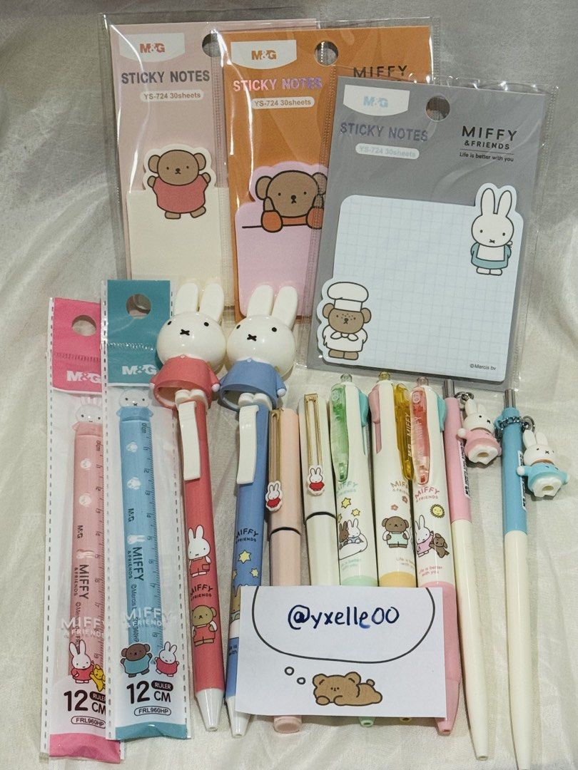 Miffy Stationery School Supplies (Category: Stationery & School Supplies) located in Manila. Submitted by yxelle00 (Listing ID 1461107745, Image 1). Description: Miffy Stationery School Supplies — Pens, Notebooks, Sticky Notes, Stapler, Correction Tape, Ruler, Scissors — On Hand | Brand New | Original MOP: GCash MOD: J&T/SDD 📍Metro Manila.