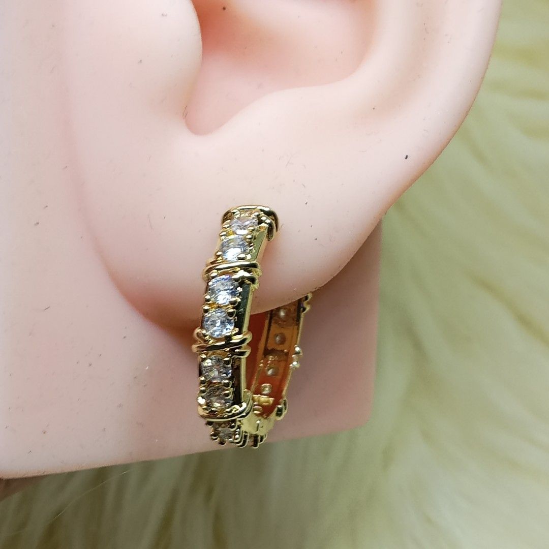 Moissanite Loop Earrings ✨ 18K goldplated (Category: Earrings) located in Ozamiz City. Submitted by leovelle. (Listing ID 1461045079, Image 3). Description: Moissanite Loop Earrings ✨ 18K goldplated.