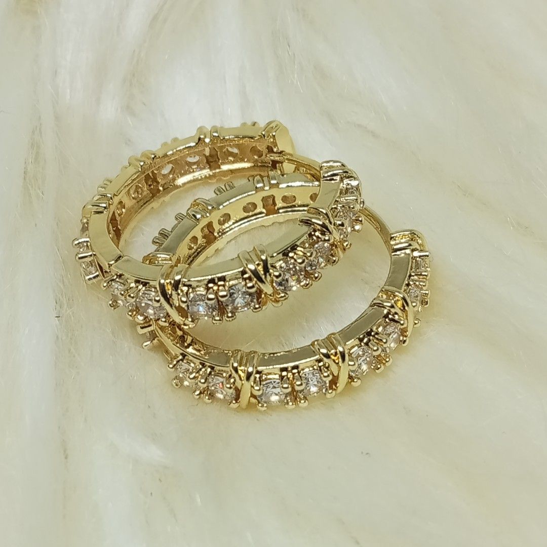 Moissanite Loop Earrings ✨ 18K goldplated (Category: Earrings) located in Ozamiz City. Submitted by leovelle. (Listing ID 1461045079, Image 2). Description: Moissanite Loop Earrings ✨ 18K goldplated.