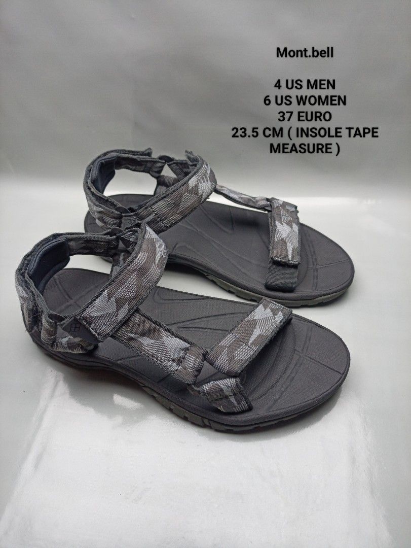 Montbell Camo Strap Sandals (Category: Sandals) located in Dasmarinas. Submitted by ziapatos (Listing ID 1460939958, Image 1). Description: Montbell sandals in a grey camouflage pattern. Size 4 US Men / 6 US Women / 37 Euro. Insole measures 23.5 cm. Adjustable straps for a good fit. Great for outdoor activities or casual wear. VERY GOOD CONDITION Php 650 ONLY + Sf Mop Via Gcash No Cop / No Cod Cour: J&t , Lbc , Lalamove DM For More Details 📩📩📩