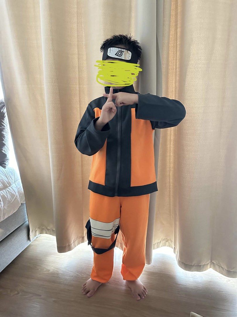Naruto set costume (Category: Babies & Kids Fashion) located in Pasig City. Submitted by ggrac (Listing ID 1461069645, Image 1). Description: RFS: Outgrown Used once only In good condition Color may vary due to lighting (rich and vibrant orange color) My son has a medium built & wore this when he was 9yrs old and the costume still has room to grow.