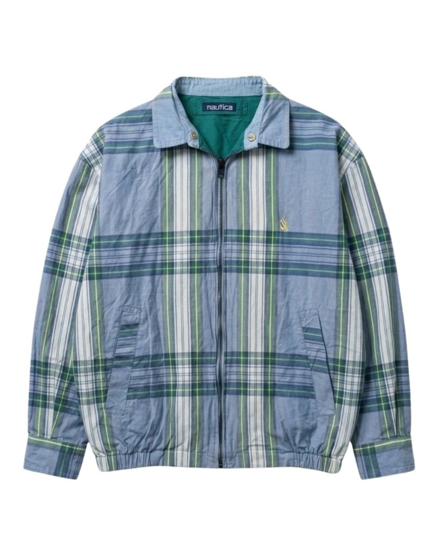 Nautica Reversible Green/Plaid Harrington Jacket (Category: Coats, Jackets and Outerwear) located in Baguio. Submitted by marcusmartin2600 (Listing ID 1460929653, Image 3). Description: Size: S/P on tag Condition: Excellent 📏Measurement via Tape Measure Flat Laid (in inches): Chest width: 25” Length: 25.5” Shoulders: 22” Sleeve Length: 19.5” Hem: 19.5” ———————————— Note: Please check detailed photos before bidding to avoid cancellations Also ava