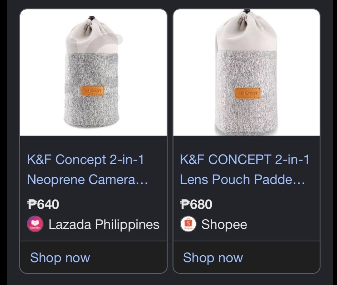 New K&F Lens Bag (Category: Camera Bags & Carriers) located in Paranaque City. Submitted by dalle_closet (Listing ID 1460945356, Image 2). Description: size:9 x 4 inches brandnew.